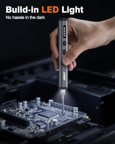 JOREST Mini Electric Screwdriver, Precision Set with 38-in-1 Magnetic Bits, Repair Tool Kit for iPhones, Laptop, Drone, Game Console, Camera, Toys; Stocking Stuffers for Men;Birthday Gift for Father