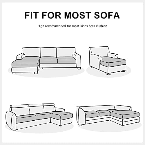 Yates Home Couch Covers for Sectional Sofa L Shape PU Leather Cushion Slipcover Water-Proof Elastic Chaise Seat Cover Protector Slip Cover for Settee Seater Replacement in Living Room(XXL, Chocolate