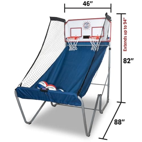 Pop-A-Shot - Home Dual Shot | Arcade Basketball Game for Home | Sensor Scoring Hoop, 16 Game Modes, 7 Balls | Foldable for Easy Storage | Fun for All Players