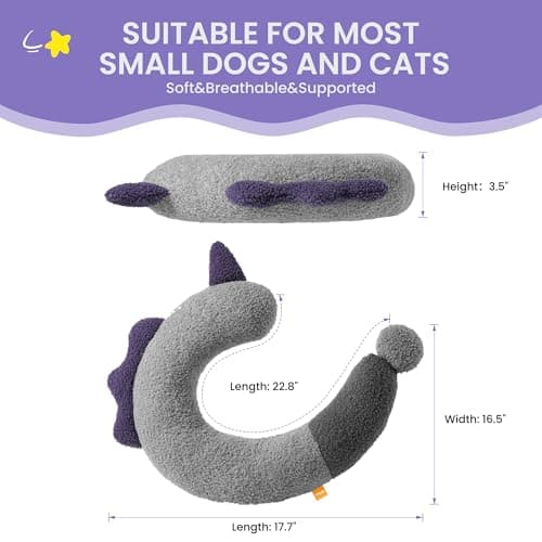 for Better Sleep, Reduces Anxiety, Gift for Small/Medium/Large Dogs and Cats HiPetpy Dog Calming Pillow-Soft Neck Pillow for Dogs, Washable Sleep Pillow B0DSW42LFY