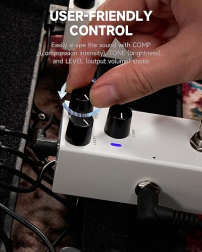 Donner Compressor Pedal for Electric Guitar, DIY Shell, Analog True Bypass Effects Pedal, Vintage Warmth & Studio-Grade Clarity(EMBARK 08)