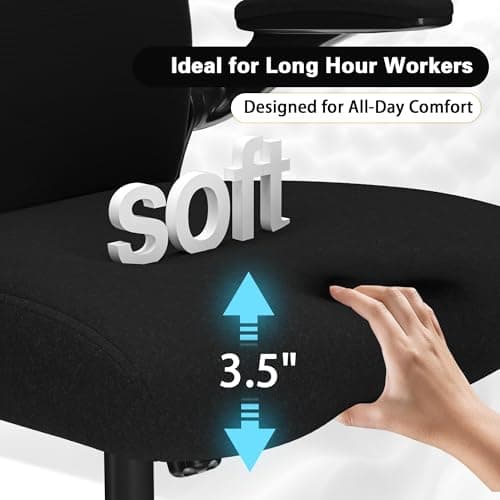 Home Office Desk Chairs, Ergonomic Office Chair with Lumbar Support & 3D Headrest, Computer Desk Chair with Flip-up Armrests, Perfect for Office or Study, Black/Silver