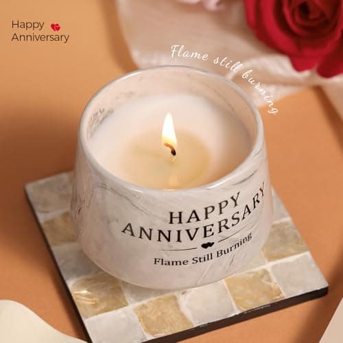 Happy Anniversary Candle – Aniversario Gifts for Couple,Women,Men 6oz Lavender Scented Candle,Anniversary Romantic Gifts for Him & Her B0G4GGC4Y6