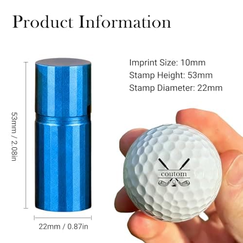 Golf Ball Stamp Personalized - Custom Monogram Logo & Name Marker with Durable Waterproof Ink, Reusable Stamper for Golfers, Men, Women Gifts, Unique Golf Accessories for Retirement, Birthday, Party