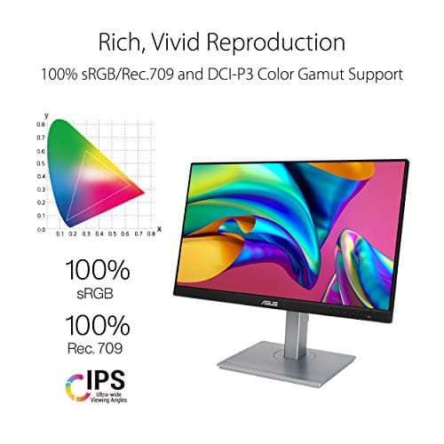 ASUS ProArt Display PA247CV 24-inch Monitor – IPS, Full HD (1920 x 1080), 100% sRGB, 100% Rec. 709, Color Accuracy ΔE < 2, Calman Verified, USB-C, Compatible with Laptop & Mac Monitor