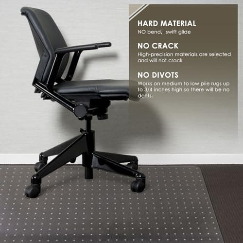 Azadx Heavy Duty Office Chair Mat for Carpet 32" x 48" Hard Material Chair Mat for Carpeted Floor Slip Resistant Carpet Protector for Home Office Easy Glide Desk Floor Mat for Office Chair on Carpets