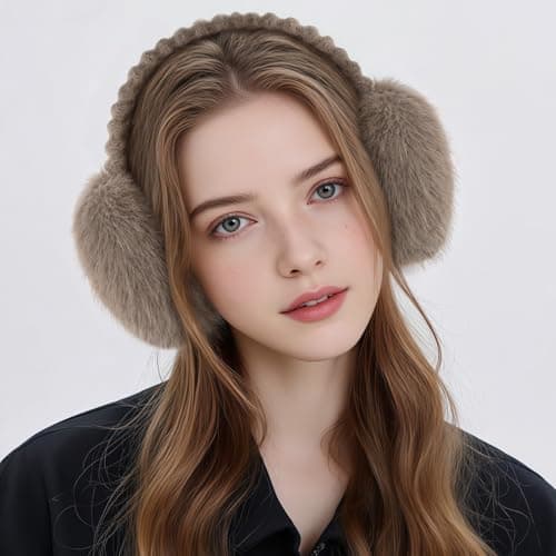 TOBEHIGHER Muffs for Winter Women - Faux Fur Earmuffs, Soft Warm Stylish Ear Muffs for Women Cute Foldable