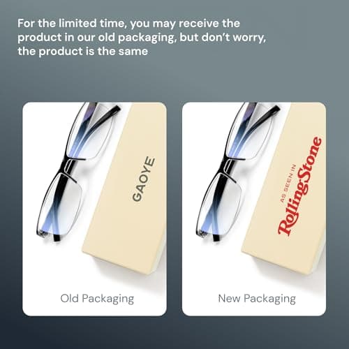 Gaoye Executive Style Reading Glasses Men - Durable Readers with Blue Light Filtering- Comfortable Fit with TR90 Frames