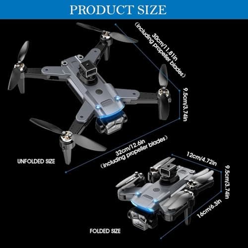 Drone with Camera for Beginners and Adults 4K, Foldable Remote Control Quadcopter, Altitude Hold, One Key Start, 3D Flips, 2 Batteries