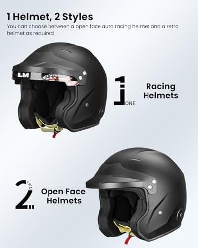 ILM Snell SA2025 Open Face Auto Racing Helmets Lightweight Fiberglass Helmet for Men and Women Model R95