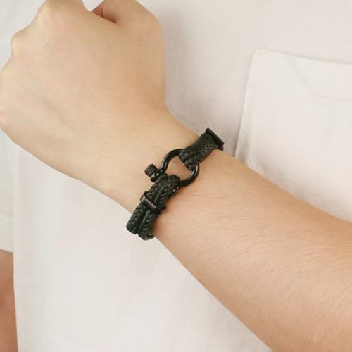 Adjustable Triple Protection Bracelet with Inspirational Card and Gift Box, Birthday Gifts for Him Boys Men Boyfriend Sereney 9-60 Year Old Boy Birthday Gifts, Bracelet for Brother Men and Son B0CD7PTWG4