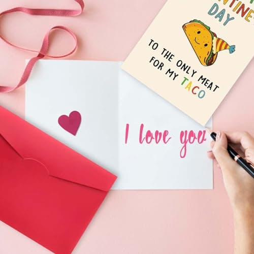 Lovely Taco Valentines Day Card for Him Her, Naughty Valentine's Day Gift for Husband Wife, Romantic Boyfriend Girlfriend Vday Card, To The Only Meat for My Taco