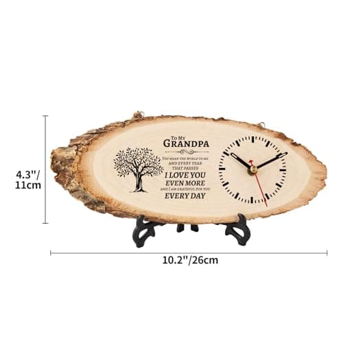 Grandpa Birthday Gifts from Grandkids, Christmas Fathers Day Birthday Gift for Grandfather, DIY Engraved Clock for Home Decor BeauGift Grandpa Gifts, Wooden Clock Birthday Gifts for Grandpa Grandfather B0F8Q4Z8QC