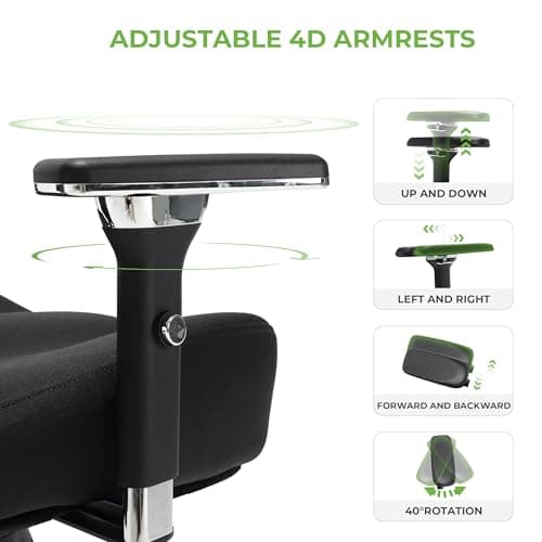Big and Tall Office Chair 700lbs with Ergonomic W Wide Thick Seat Cushion, Oversized Mesh Desk Chair with Adjustable Lumbar Support, Computer Chair with Upgraded 4D Armrests