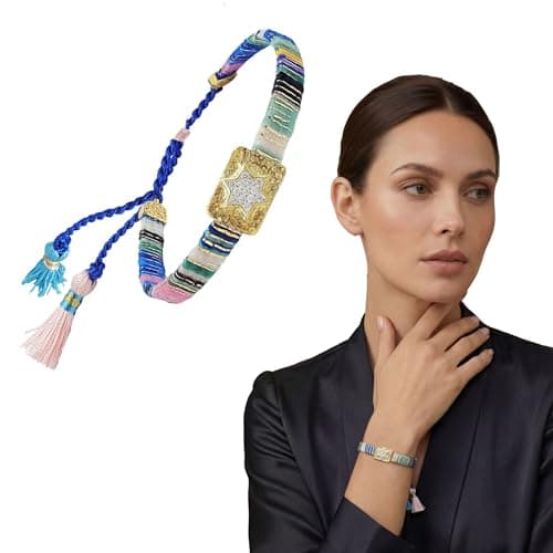 Star of David Macrame Friendship Bracelet Jewish Women Gift B07FY3824Z