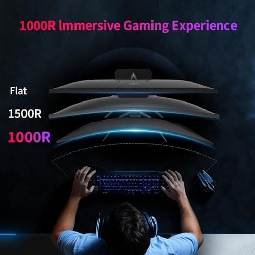 KTC 32Inch 240Hz Curved Gaming Monitor, 1000R VA, QHD(2560x1440p), 4000:1 Contrast, Support FreeSync GSync, HDMI2.0(144hz)/DP1.4(240hz)/Earphone, Tilt, Xbox PS5 Switch, 2K Computer Monitor (Renewed)