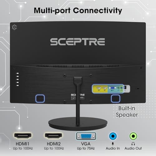 New! Sceptre Curved 27-inch Gaming Monitor 100Hz 1080p R1500 98% sRGB HDMI x2 VGA Build-in Speakers, VESA Wall Mount Machine Black 2026 (C275W-1920RN Series)