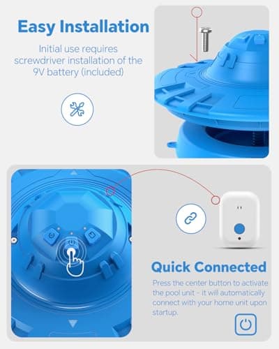 Pool Alarm, Floating Pool Safety Alarms for Inground & Above Ground Pools – Loud 110dB Alert, Adjustable Sensitivity, Protection for Kids & Pets (Blue)