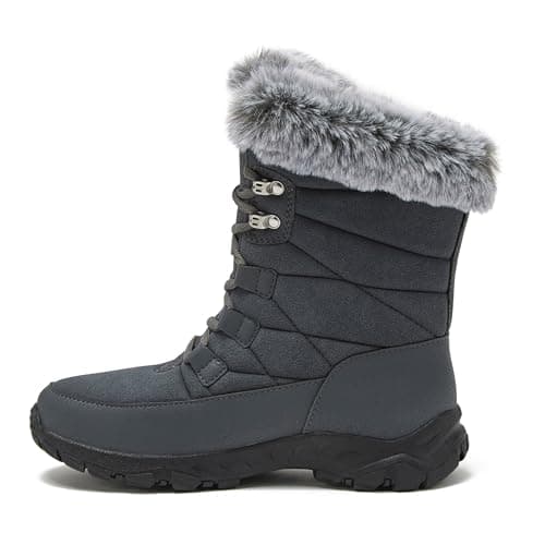 Lands' End Expedition Waterproof Insulated Womens Snow Boots, Lace Up or Slip On Winter Boots for Women, Medium or Wide Width Sizes 6 to 11, Black, Brown, Blue, White or Grey Winter Shoes