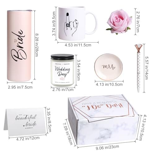 Bride To Be Gifts Box, Bridal Shower, Bachelorette Gifts For Bride, Engagement Gift For Her, Wedding Gift For Bride, Bachelor Party Gifts, Stainless Steel Tumbler Cup, Mug, Scented Candle - (Pink)