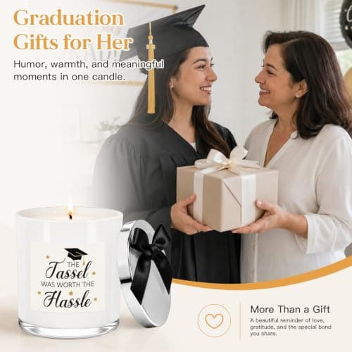 Graduation Gifts for Graduates Daughter Son Friends, College/High School/Masters Degree Graduation Gift, Up to 60Hr Burn Time Graduation Gift for Her Him, Grad Candle, 10oz Lavender Scented Candle B0H7JRB68V