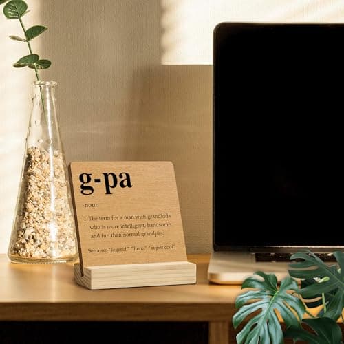 G-Pa Grandpa Gifts Desk Decor, Grandpa Gifts for Birthday Father's Day Decorative Signs & Plaques, G-Pa Definition Desk Sign with Wooden Stand for Home Office Shelf Table Decor B0GJR7LD9H