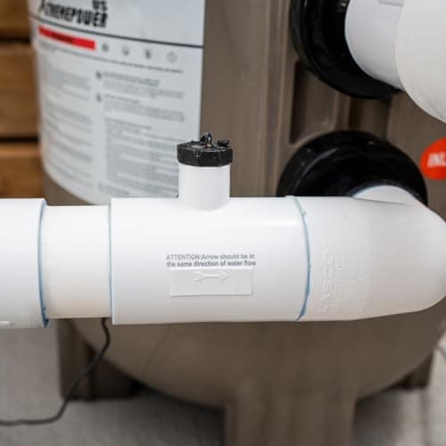 XtremepowerUS Saltwater Pool Chlorine Generator Salt Water Up to 40,000 Gallons Pools Chlorinator Flow Switch 40K Salt Chlorine w/Cleaning Stand