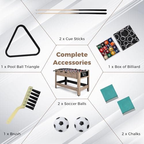 Goplus 2-in-1 Swivel Multi Game Table, 48” Combo Game Table with Foosball & Pool for Adults, Indoor Outdoor Combination Arcade Table for Home Game Room Party