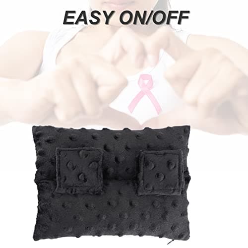 Pacemaker Pillow Chemo Port Pillows for Mastectomy, Open Heart Surgery Recovery Gifts Breast Cancer Bypass Post Surgery Cushion, Minky Dot Black