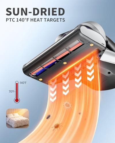 Jimmy Mattress Vacuum Cleaner, Anti-allergen Bed Vacuum Cleaner with UV-C Light & High Heating Tech, 14Kpa Suction 480W Powerful Handheld Vacuums for Dust & Pet Hair(JV35, Corded)