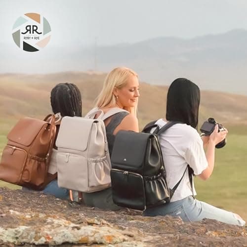 Ruby Camera Backpack – Sleek, Durable Vegan Leather Bag with Gear Dividers, Laptop Compartment, and Side Access for Cameras & Gear, Brown