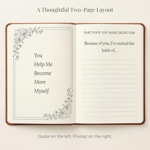 What I Love About You Leather Book – 30 Reasons Why I Love You, Fill-In-The-Blank Journal for Him & Her, Romantic Couples Keepsake (Brown)
