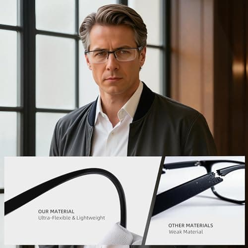 Reading Glasses Men Blue Light Blocking Readers Spring Hinge Computer Anti Eyestrain Eyeglasses
