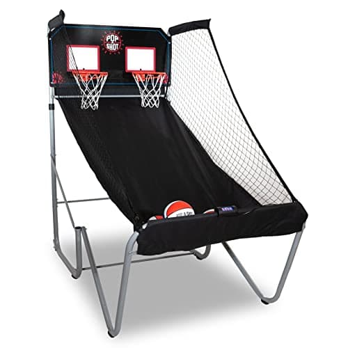 Pop-A-Shot Home Dual Shot | Arcade Basketball Game for Home | Sensor Scoring Hoop, 16 Game Modes, 7 Balls | Foldable for Easy Storage | Fun for All Players