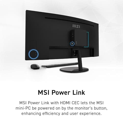 msi PRO MP341CQ E12 34-inch VA 3440 x 1440(UWQHD) Computer Monitor, 120Hz, Adaptive-Sync, HDMI, DisplayPort, VESA Mountable, Speaker, 1ms, Black
