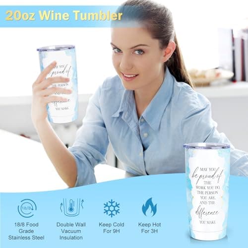 Employee Appreciation Gifts, Appreciation Gifts for Coworkers, 8 Pcs Christmas Gift for Employees Coworkers Teacher Staff Principal Nurse, Cool Thank You Gifts Baskets w/ Tumbler Notebook (Blue)