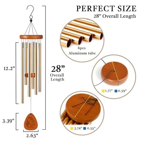 A Sister is God's Way We Never Walk Alone Wind Chimes Birthday Gifts for Sister Gifts from Sisters, Brother - 28" Sisters WindChimes Gift for Christmas, Anniversaries B0DY48TF13