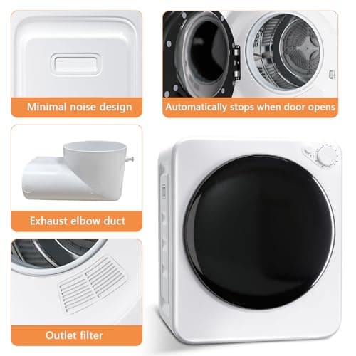 DOGHLY Portable Washer and Dryer Combo Set, 32 lbs Portable Clothes Dryers, 5 Drying Modes, 18 lbs Fully Automatic Washing Machine, Compact Washer and Dryer for Apartment, RV, Dorm