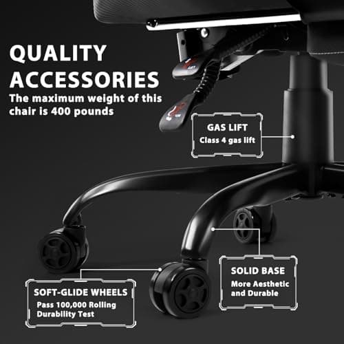 VITESSE Ergonomic Video Gaming Chair for Adults, 400 lbs PC Computer Chair, Racing Office Chair, Silla Gamer Height Adjustable Swivel Chair with Lumbar Vibration Support and Headrest(Red)