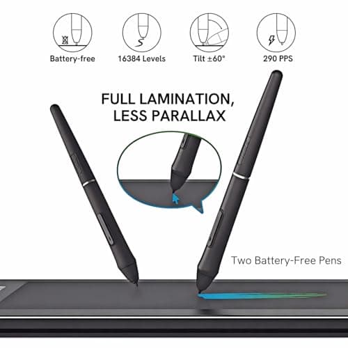 VEIKK VK1200V2 Drawing Tablet with Screen,11.6 Inch Full-Laminated Graphics Drawing Monitor,Upgraded 16384 Pressure Sensitivity, 2 Styluses, 120% sRGB,Graphics Tablet for PC Mac Linux Windows