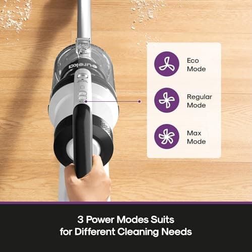 Eureka Cordless Vacuum Cleaner, Anti-Tangle Brushroll, Rechargeable Stick Vacuum, Lightweight for Carpet, Hard Floor, Pet Hair, White NEC280WH