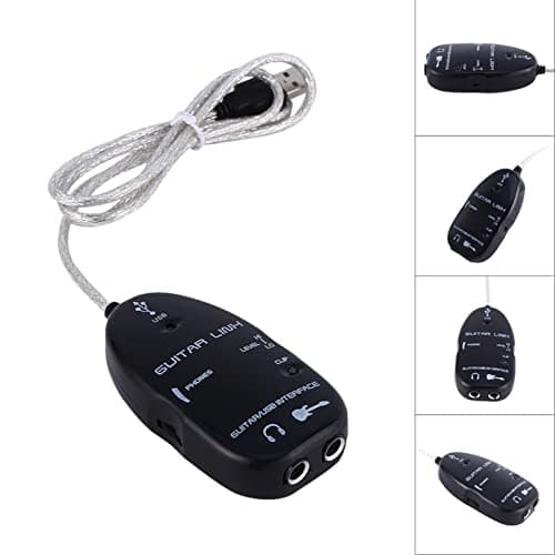 Sunicon Professional USB Guitar Cable, Guitar to USB Interface Cable Link Audio with Software CD Driver for PC Recording Adapter