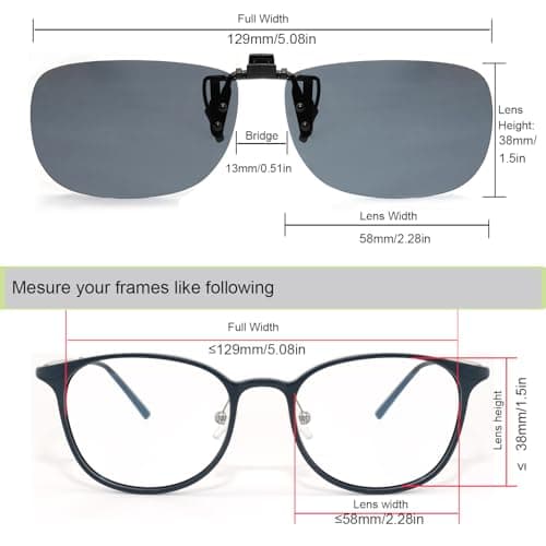 MONICE Fishing Clip on Flip up Polarized Sunglasses Fit Over Prescription Glasses Driving UV Protection Gift Men Women