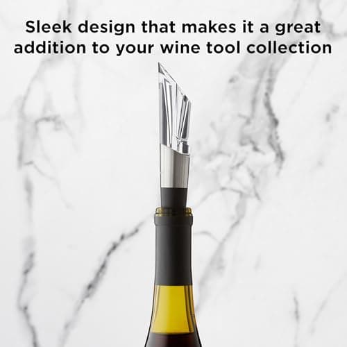 Rabbit W6127 Wine Aerator and Pourer, Clear and Stainless Steel Design, Easy to Use for Enhancing Wine Flavor and Smooth Pouring