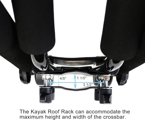 Folding Kayak roof Rack Adjustable for Kayak/Canoe/SUP,J-Bar Rack on Roof Mounting On SUV, Car and Truck Crossbars. (23-krf-1)