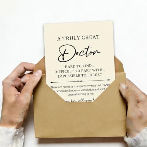 Doctor Thank You Card, Doctor Appreciation Card, Thank You Gift for Doctor with Kraft Envelope and Gold Seal Sticker B0GKYR628V