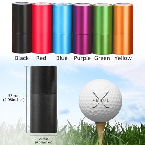 Custom Golf Ball Stamp Marker, Quick-Dry Self-Inking Golf Ball Personalized Stamp with Logo Monogram, Reusable Waterproof Golf Ball Marking Gift for Men Golfer & Dad Husband, Golf Balls Stamp