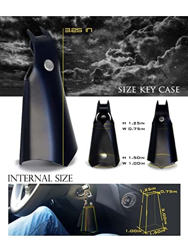 CAILLU KeyChain Leather Bat Shape for men gifts and women Car key fob case,Leather fashion pop keys ring cover holder