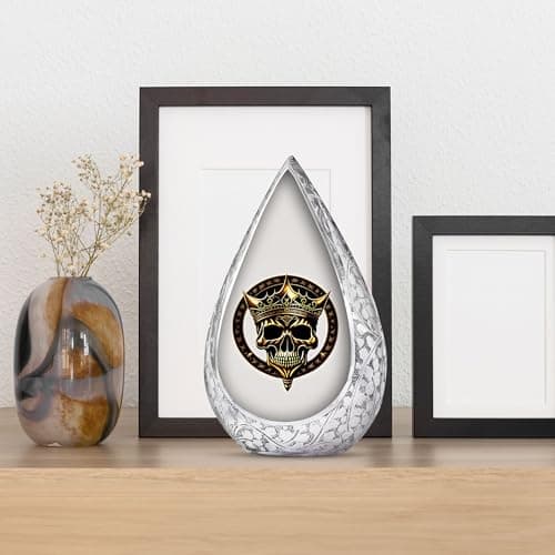 Pirates King Golden Skull Burial Small Urns for Adult Male Female Ashes - Drop Handcrafted Cremation Urn for Human Ashes - Remembrance Gift for Loss - Burial Cremains Containers (3 Inch) B0FBGQTX24