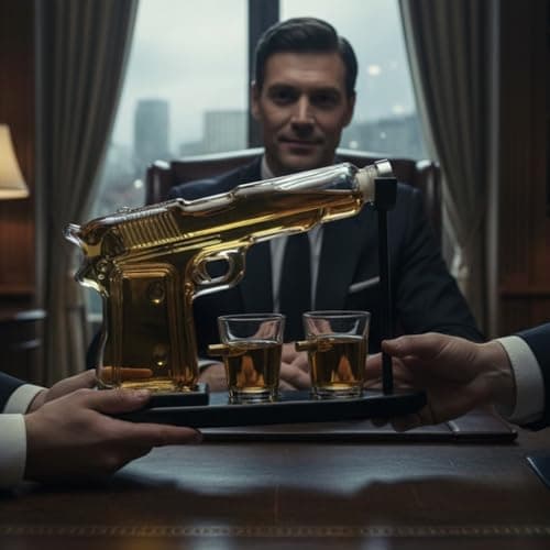 Gifts for Men Dad, 10.1 Oz Whiskey Gun Decanter Set + 2 Bullet Glasses - Unique Birthday Pistol Gift Ideas Daughter Son, Personalized Liquor Dispenser - Scotch Bourbon Vodka, Him, Brother Husband